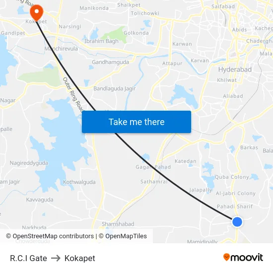 R.C.I Gate to Kokapet map