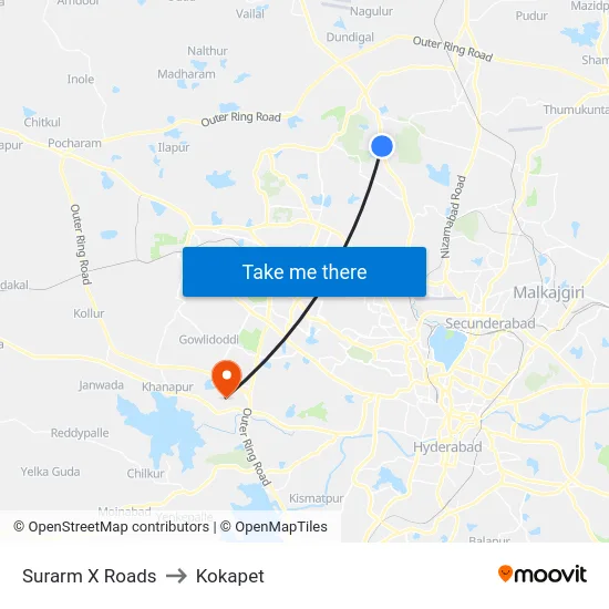 Surarm X Roads to Kokapet map