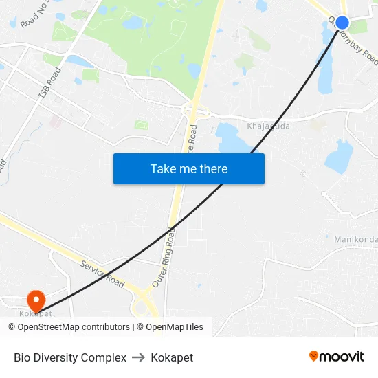 Bio Diversity Complex to Kokapet map