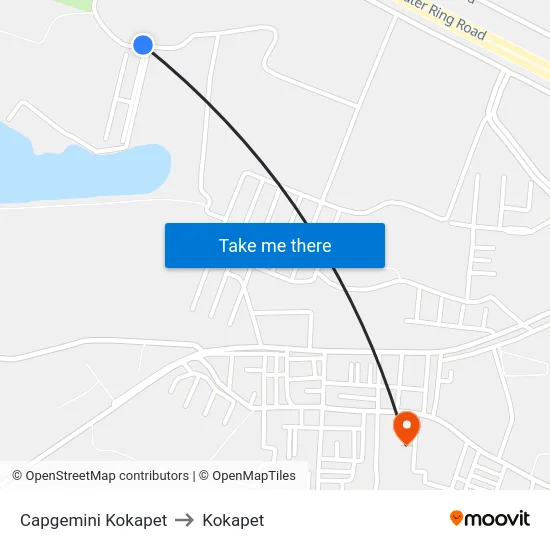 Capgemini Kokapet to Kokapet map