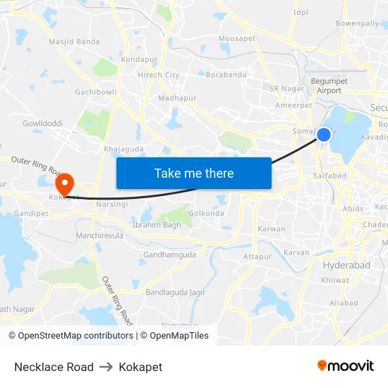 Necklace Road to Kokapet map