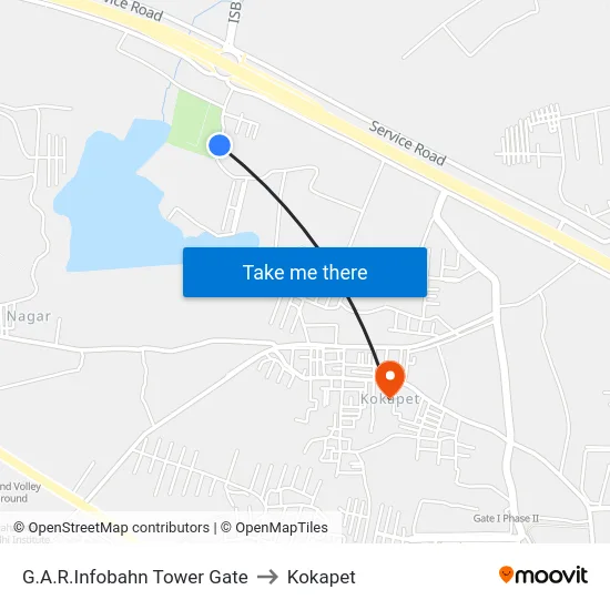 G.A.R.Infobahn Tower Gate to Kokapet map