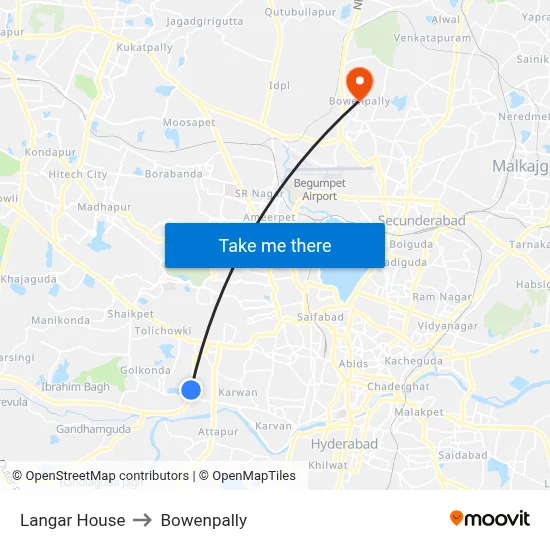 Langar House to Bowenpally map