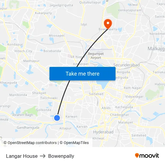 Langar House to Bowenpally map