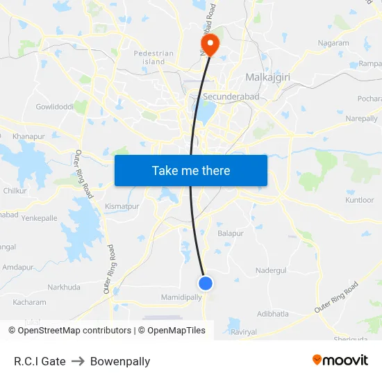 R.C.I Gate to Bowenpally map