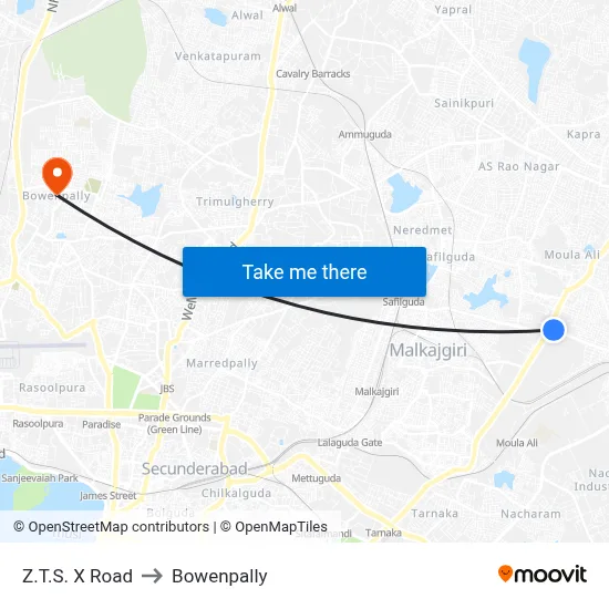 Z.T.S. X Road to Bowenpally map