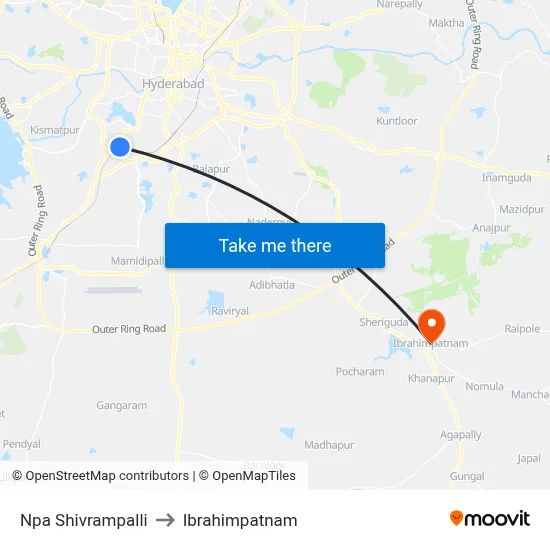 Npa Shivrampalli to Ibrahimpatnam map