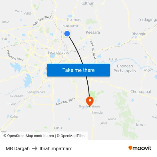 MB Dargah to Ibrahimpatnam map