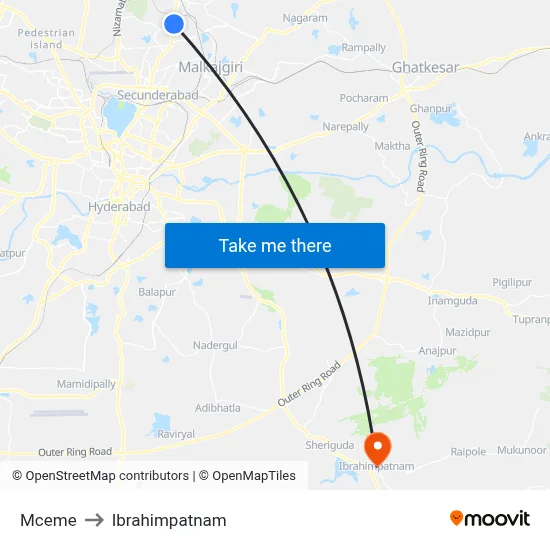 Mceme to Ibrahimpatnam map