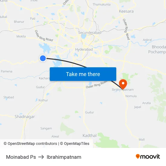 Moinabad Ps to Ibrahimpatnam map
