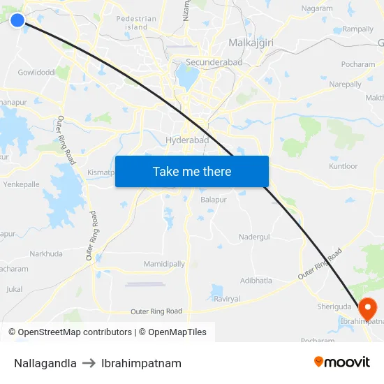 Nallagandla to Ibrahimpatnam map