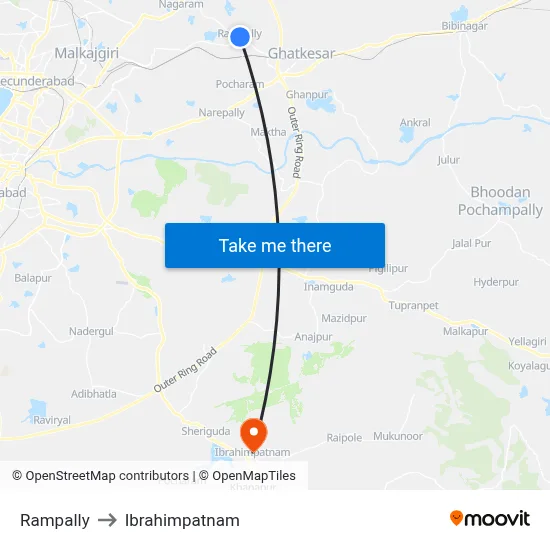 Rampally to Ibrahimpatnam map