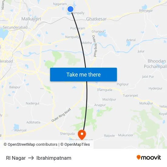 Rl Nagar to Ibrahimpatnam map