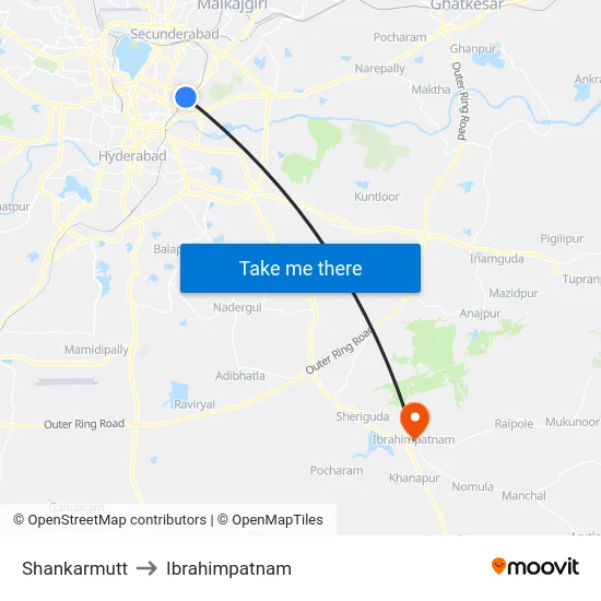 Shankarmutt to Ibrahimpatnam map
