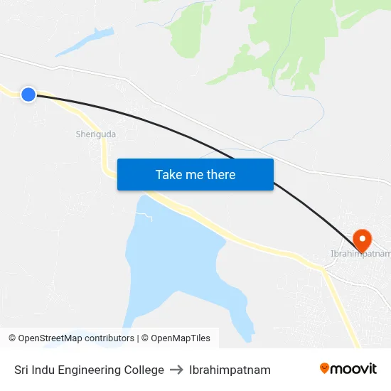 Sri Indu Engineering College to Ibrahimpatnam map