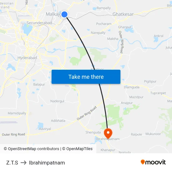 Z.T.S to Ibrahimpatnam map