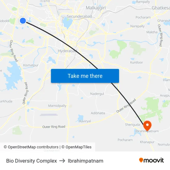 Bio Diversity Complex to Ibrahimpatnam map