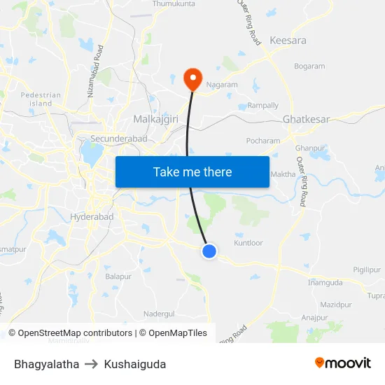 Bhagyalatha to Kushaiguda map