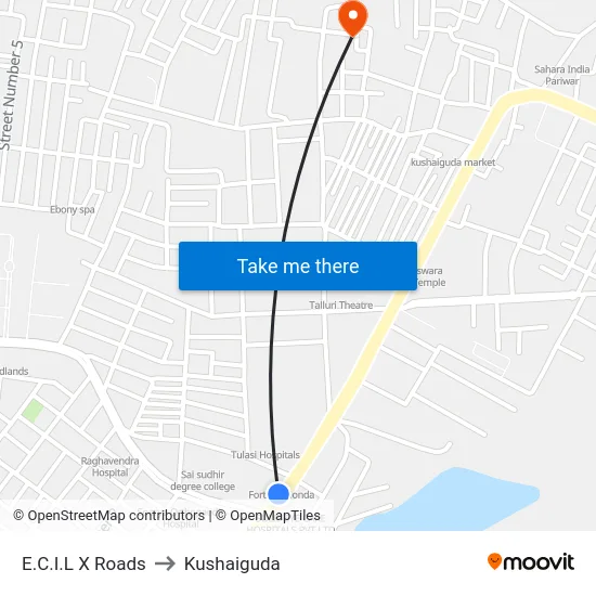 E.C.I.L X Roads to Kushaiguda map