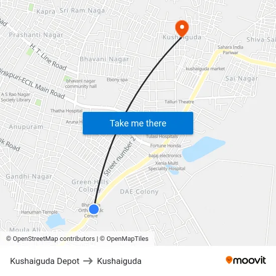 Kushaiguda Depot to Kushaiguda map