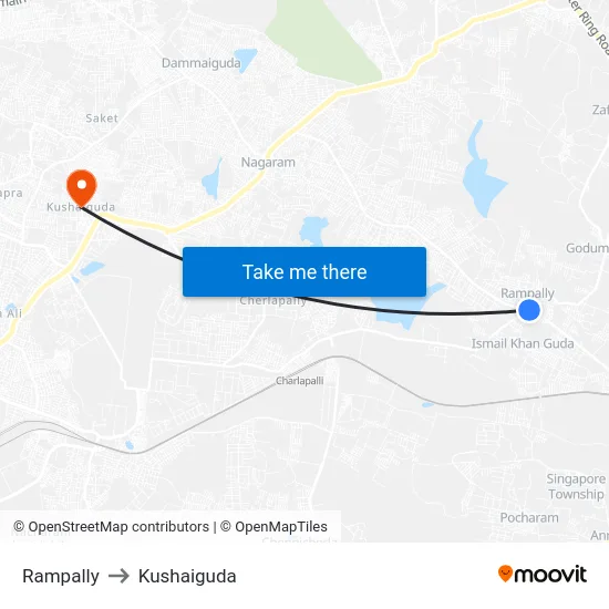 Rampally to Kushaiguda map