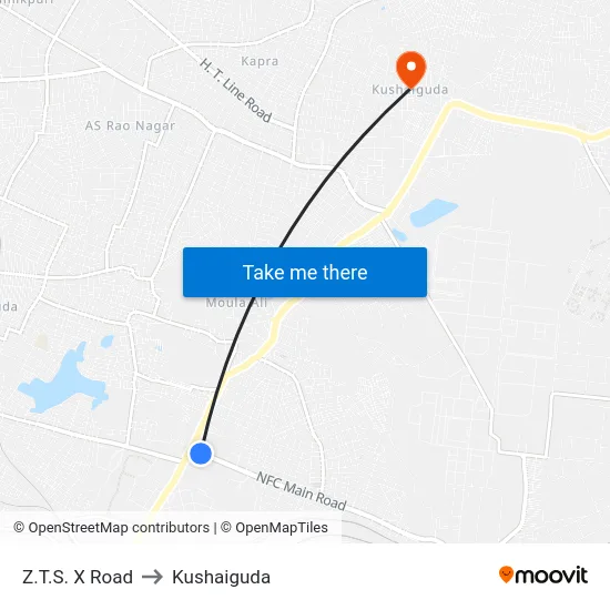 Z.T.S. X Road to Kushaiguda map