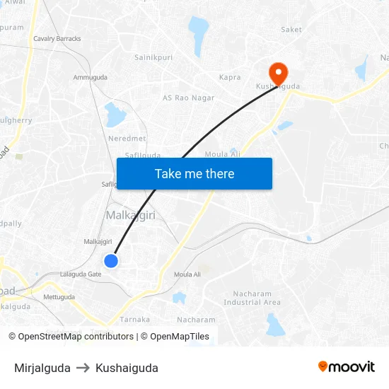 Mirjalguda to Kushaiguda map
