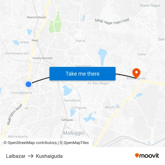 Lalbazar to Kushaiguda map