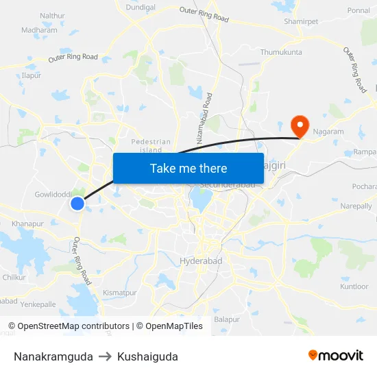 Nanakramguda to Kushaiguda map