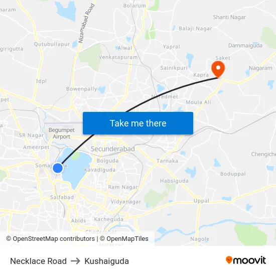 Necklace Road to Kushaiguda map