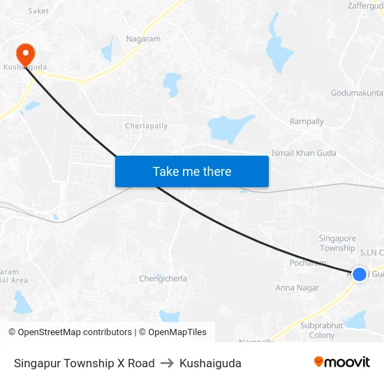 Singapur Township X Road to Kushaiguda map