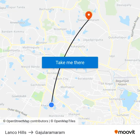Lanco Hills to Gajularamaram map