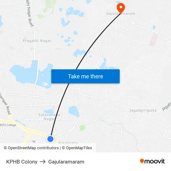 KPHB Colony to Gajularamaram map