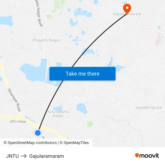 JNTU to Gajularamaram map