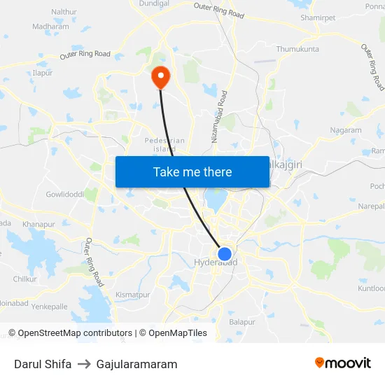 Darul Shifa to Gajularamaram map