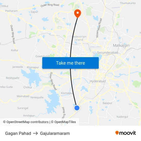 Gagan Pahad to Gajularamaram map