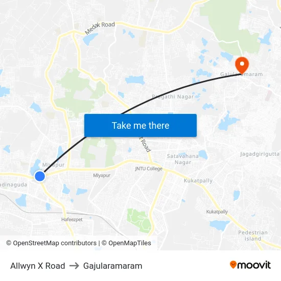 Allwyn X Road to Gajularamaram map