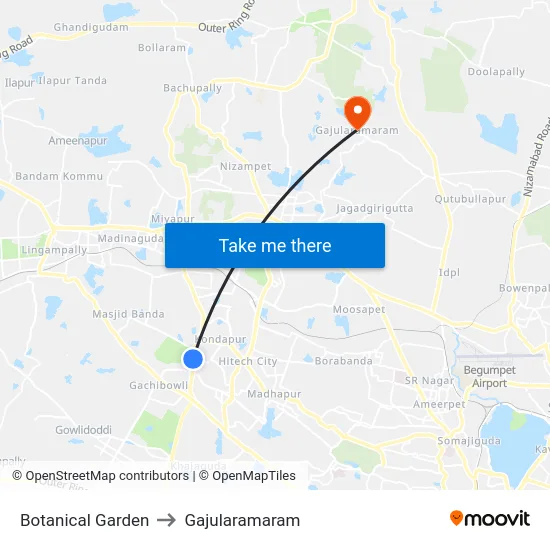 Botanical Garden to Gajularamaram map