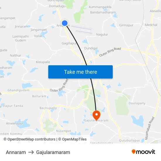 Annaram to Gajularamaram map