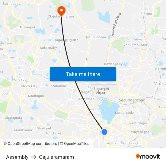 Assembly to Gajularamaram map