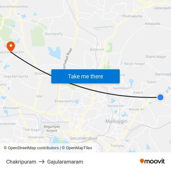 Chakripuram to Gajularamaram map