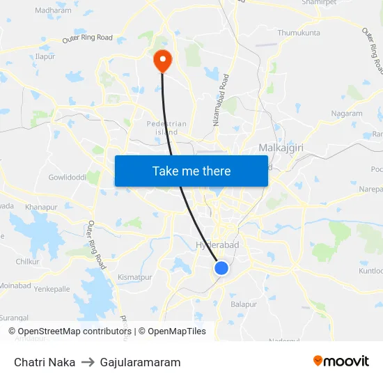 Chatri Naka to Gajularamaram map