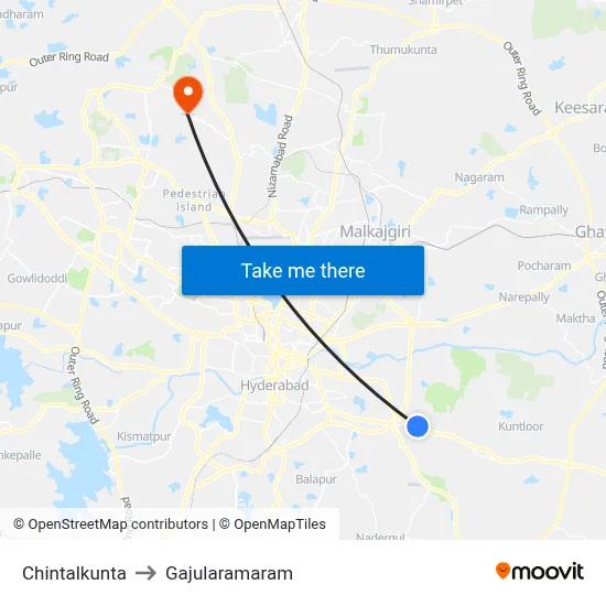 Chintalkunta to Gajularamaram map