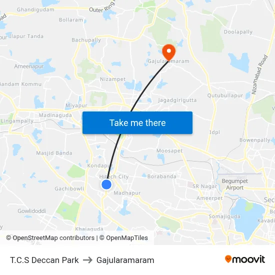 T.C.S Deccan Park to Gajularamaram map