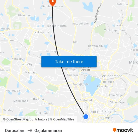 Darusalam to Gajularamaram map