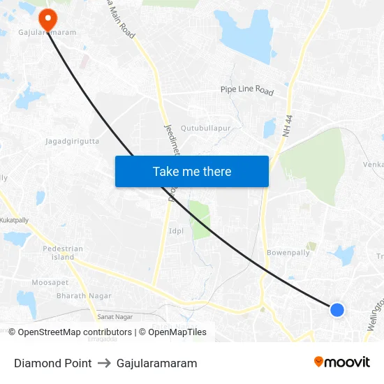 Diamond Point to Gajularamaram map