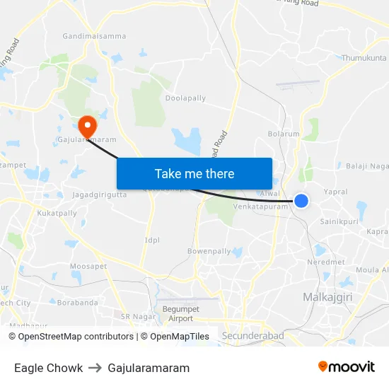 Eagle Chowk to Gajularamaram map