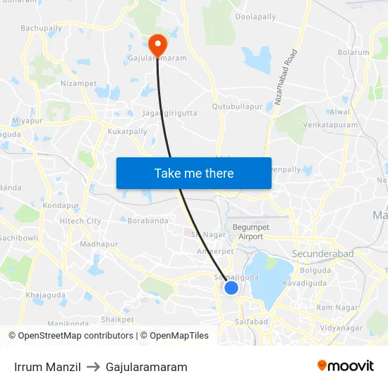 Irrum Manzil to Gajularamaram map
