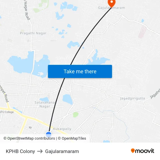 KPHB Colony to Gajularamaram map