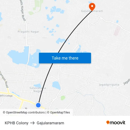 KPHB Colony to Gajularamaram map